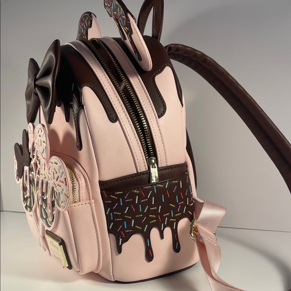 Disney Loungefly Pink and Brown Sprinkle Backpack - Picture 4 of 5